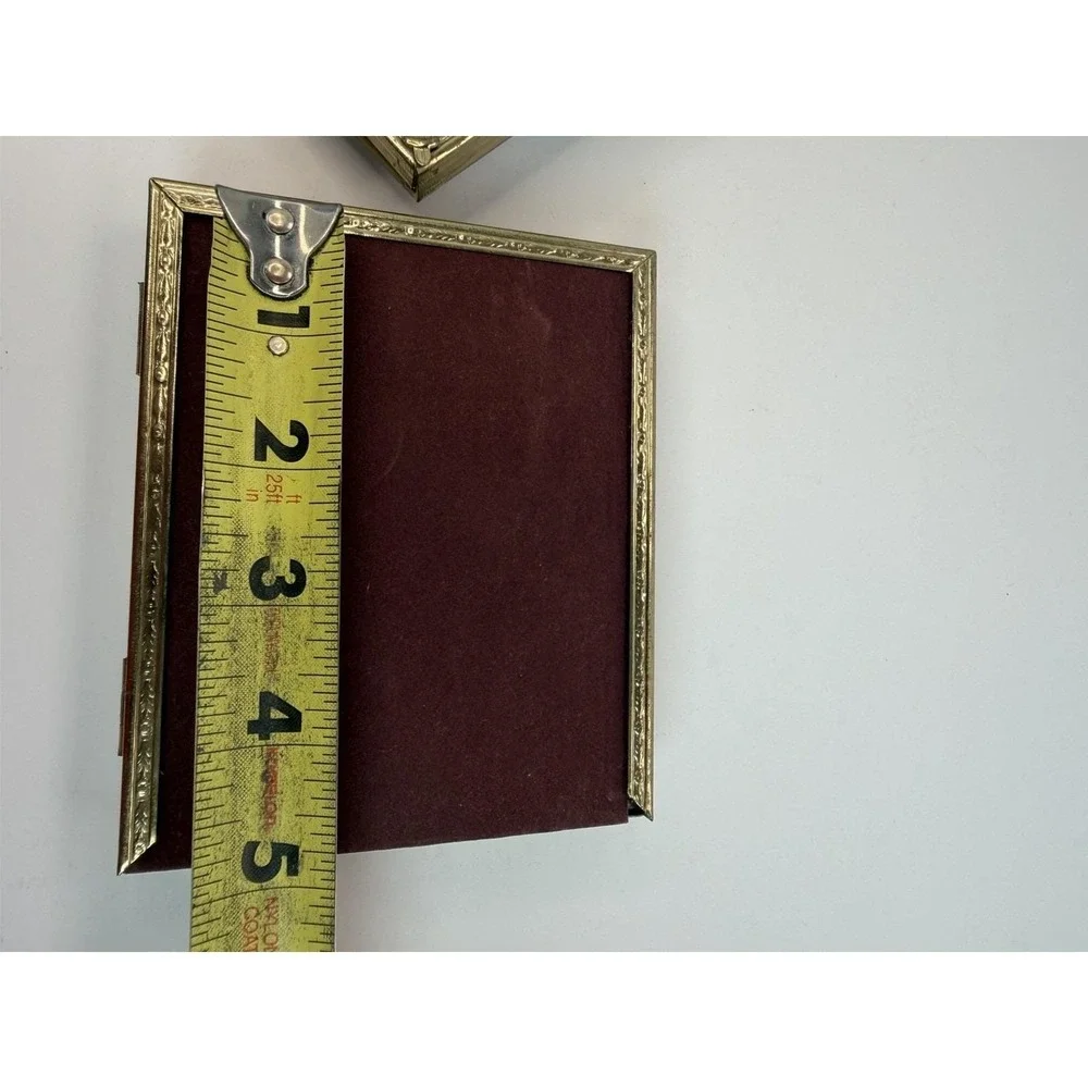 Gold Tone Metal Double Picture Frame 3.5x5